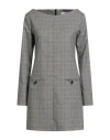 Soallure Woman Mini Dress Black Size 8 Polyester, Viscose, Elastane In Gray