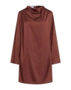 Soallure Woman Mini Dress Brown Size 10 Polyester, Elastane