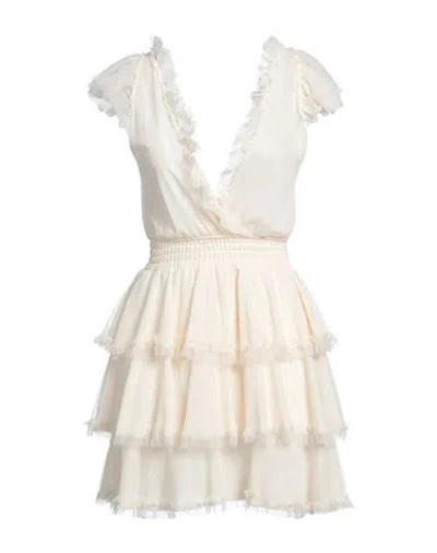 Soallure Woman Mini Dress Cream Size 8 Polyamide In White