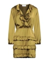 Soallure Woman Short Dress Green Size 6 Polyester