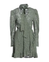 Soallure Woman Short Dress Green Size 8 Polyamide