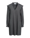 Soallure Woman Mini Dress Lead Size 10 Viscose, Polyester, Elastane In Grey