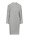 Soallure Woman Mini Dress Light Grey Size S Viscose, Metallic Fiber, Polyamide