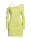 Soallure Woman Mini Dress Lime Green Size 6 Viscose, Nylon, Elastane In Green