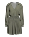 Soallure Woman Short Dress Military Green Size 4 Polyester
