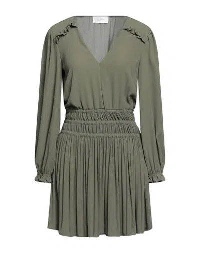 Soallure Woman Short Dress Military Green Size 4 Polyester
