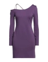Soallure Woman Mini Dress Purple Size 6 Viscose, Nylon, Elastane