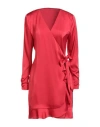 Soallure Woman Mini Dress Red Size 8 Polyester