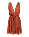 Soallure Woman Mini Dress Rust Size 8 Polyester, Elastane In Red