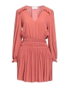 Soallure Woman Short Dress Salmon Pink Size 6 Polyester In Pink