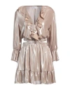 Soallure Woman Mini Dress Sand Size 6 Polyester