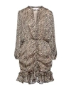 Soallure Woman Mini Dress Sand Size 8 Polyester, Metallic Fiber In Beige