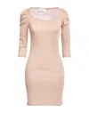 Soallure Short Dresses In Beige