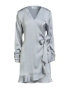 Soallure Woman Mini Dress Sky Blue Size 8 Polyester
