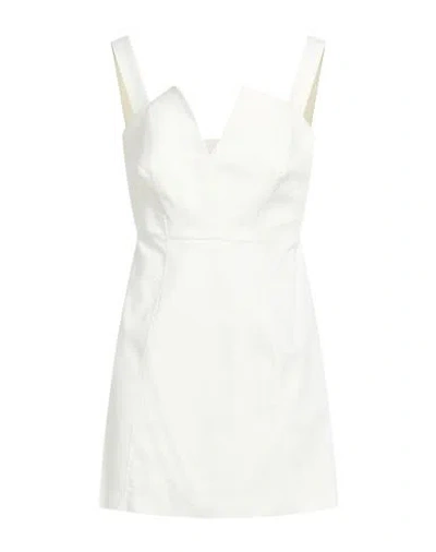 Soallure Woman Mini Dress White Size 6 Cotton, Nylon, Elastane In Brown