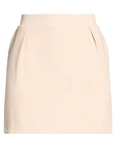 Soallure Woman Mini Skirt Beige Size 6 Polyester, Elastane