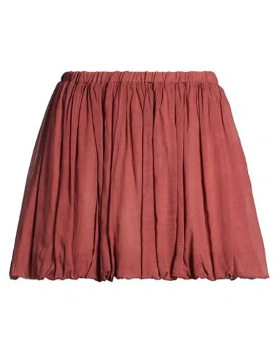 Soallure Woman Mini Skirt Brick Size 8 Ecovero Viscose, Viscose In Red