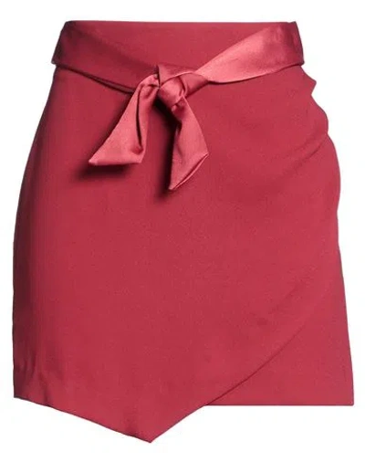 Soallure Woman Mini Skirt Burgundy Size 2 Polyester In Red