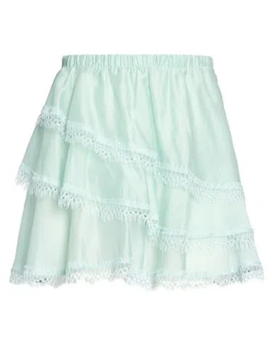Soallure Woman Mini Skirt Light Green Size 4 Lycra, Polyester