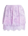 Soallure Woman Mini Skirt Lilac Size 6 Cotton, Polyamide In Purple