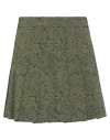 Soallure Woman Mini Skirt Military Green Size 8 Polyester, Polyamide, Elastane