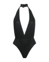 Soallure Woman One-piece Swimsuit Black Size L Polyamide, Metallic Fiber
