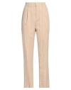 Soallure Woman Pants Beige Size 6 Viscose, Polyester