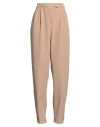 Soallure Woman Pants Beige Size 8 Polyester, Elastane