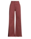 Soallure Woman Pants Brick Size 8 Cotton, Elastane In Red