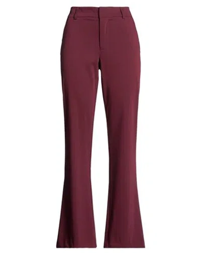 Soallure Woman Pants Burgundy Size 4 Polyester, Viscose, Virgin Wool, Elastane