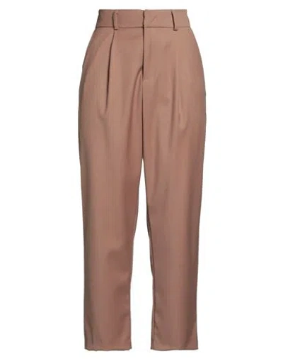 Soallure Woman Pants Camel Size 6 Polyester, Viscose, Elastane In Sand