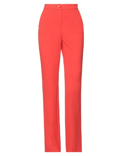 SOALLURE SOALLURE WOMAN PANTS CORAL SIZE 10 POLYESTER, ELASTANE