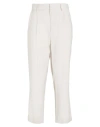 Soallure Woman Pants Cream Size 10 Viscose In White