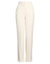 Soallure Woman Pants Cream Size 4 Polyester In White