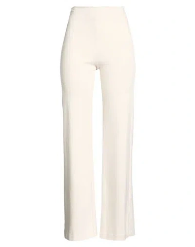 Soallure Woman Pants Cream Size 4 Viscose, Nylon, Elastane In White