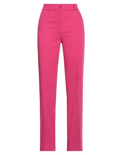 Soallure Woman Pants Fuchsia Size 4 Polyester, Elastane In Pink