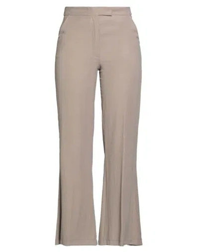 Soallure Woman Pants Light Brown Size 10 Viscose, Polyester In Sand