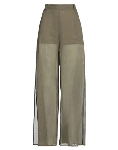 Soallure Woman Pants Military Green Size 6 Cotton