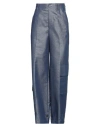 Soallure Woman Pants Navy Size 2 Cotton, Lyocell, Lurex In Navy