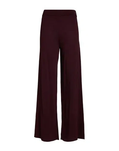Soallure Woman Pants Plum Size M Acrylic, Cotton, Viscose, Wool In Purple