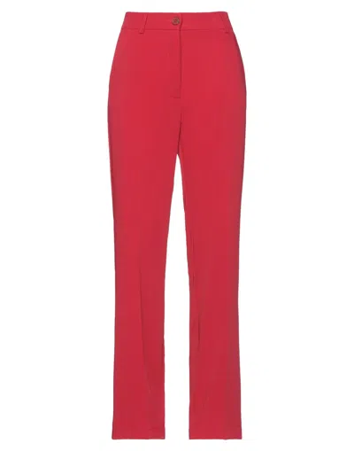 SOALLURE SOALLURE WOMAN PANTS RED SIZE 6 POLYESTER, ELASTANE