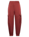 Soallure Woman Pants Rust Size 6 Polyester, Elastane In Red