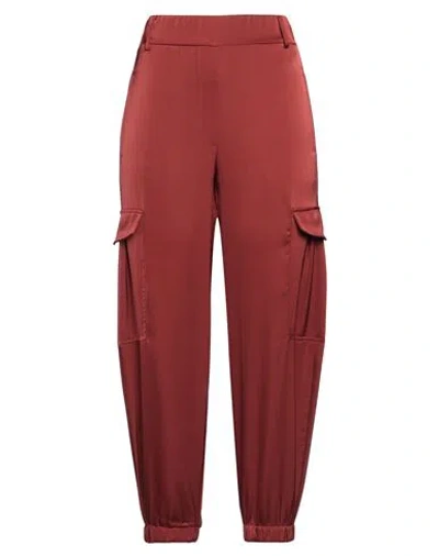 Soallure Woman Pants Rust Size 6 Polyester, Elastane In Red