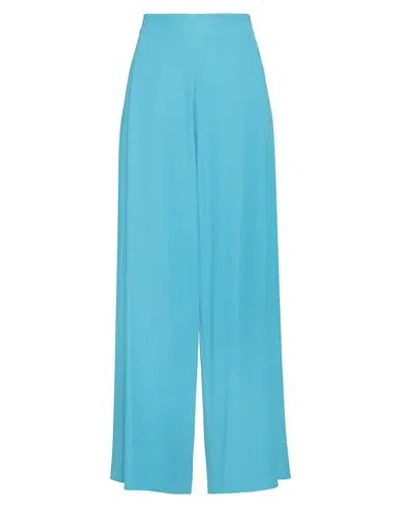 Soallure Woman Pants Turquoise Size 8 Polyester, Elastane In Blue