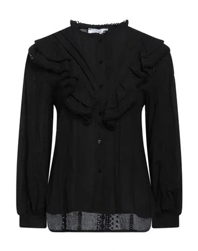 Soallure Woman Shirt Black Size 4 Cotton