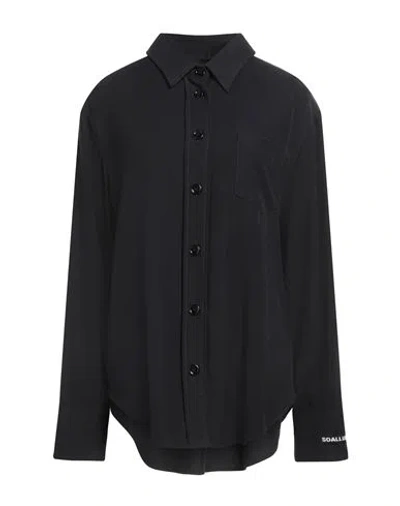 Soallure Woman Shirt Black Size 6 Viscose, Polyester