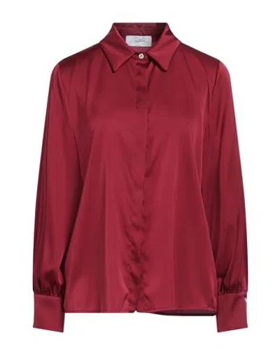 Soallure Woman Shirt Burgundy Size 6 Polyester, Elastane In Red