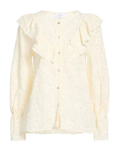 Soallure Woman Shirt Cream Size 6 Cotton, Polyamide, Elastane In White