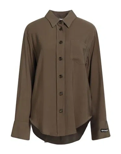 Soallure Woman Shirt Military Green Size 4 Viscose, Polyester