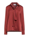 Soallure Woman Shirt Rust Size 6 Polyester